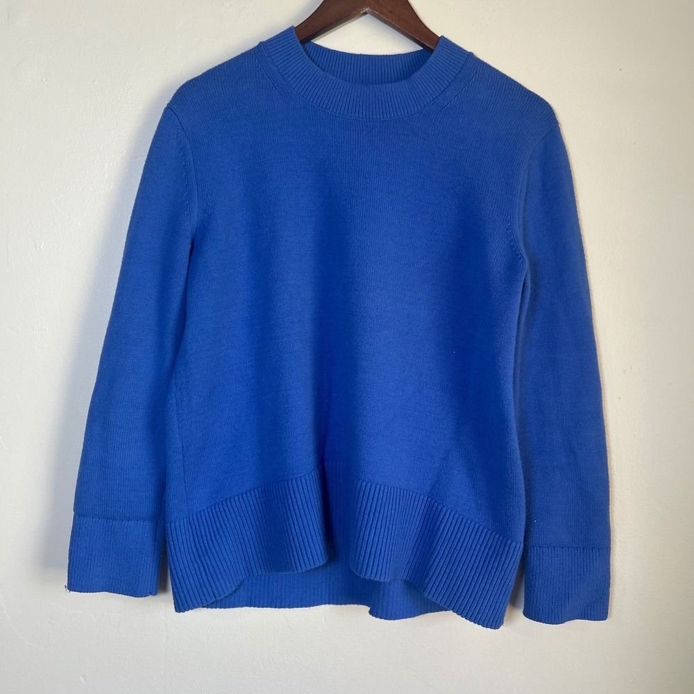 EUC Banana Republic Sweater Crew Neck Size M Royal Blue Cotton Blend‎ Pullover
